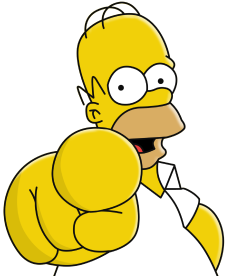 Homero señalando a tu cara para que te registres